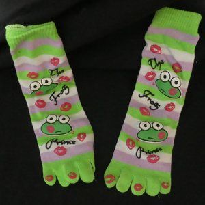 THE FROG PRINCE | Striped Frog Socks With Toes